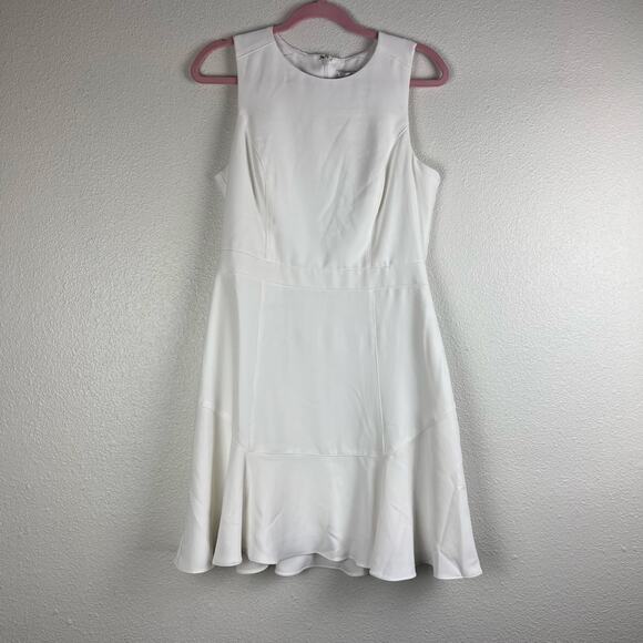 Adelyn Rae Janessa Flounce Dress White Sleeveless Midi Medium NWT - Picture 4 of 9